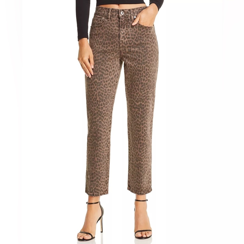 pistola Brown Leopard Print Ankle Crop Jeans